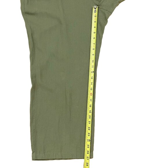 High-Waisted Wide-Leg Linen-Blend Pants | Hunter Green | Drawstring Waist - Picture 10 of 11